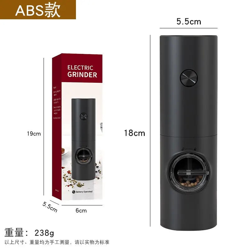 Electric Salt And Pepper Grinder With Adjustable Coarseness Refillable Mill Battery Powered Kitchen Automatic Gadget
