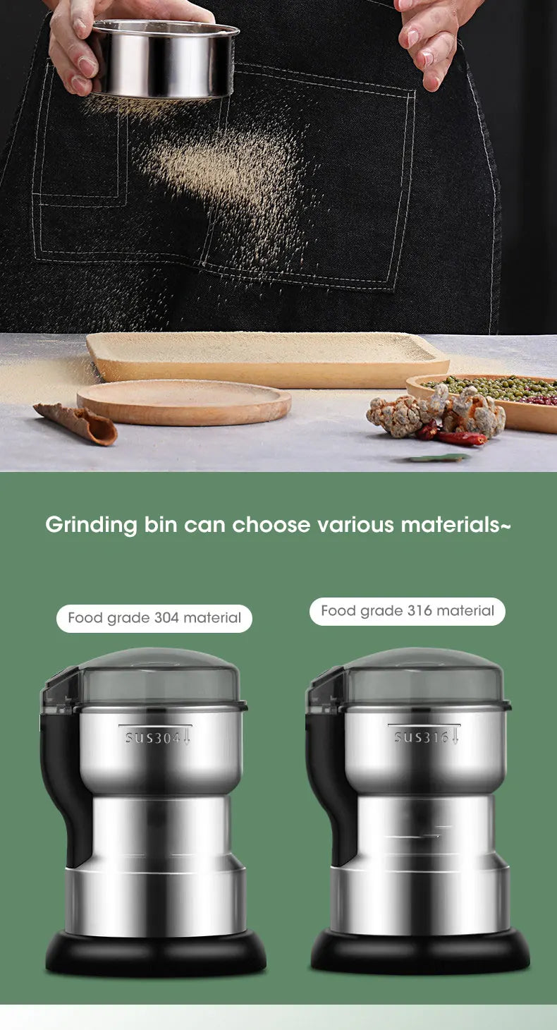 Houselin 400W Multifunctional Kitchen Cereal Nuts Beans Spices Grains Grinder Electric Coffee Grinder
